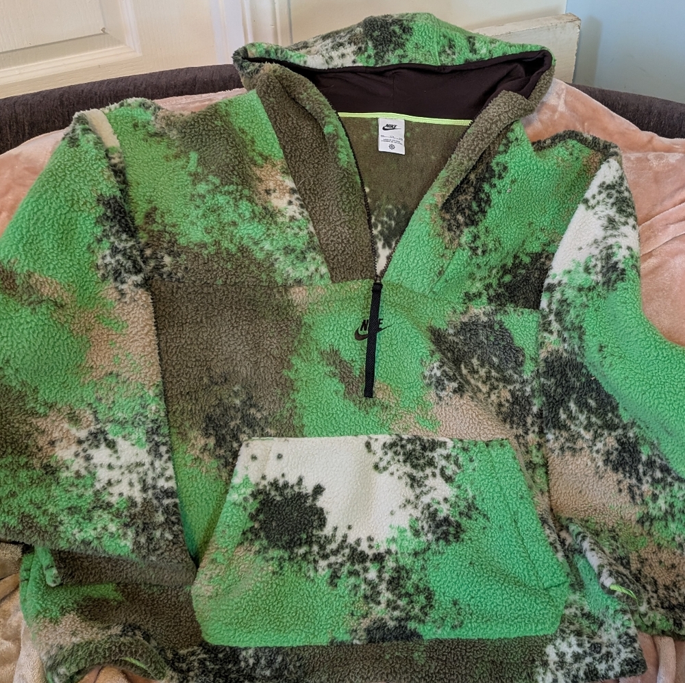 Nike Green Camouflage Fleece Hoodie 4XL